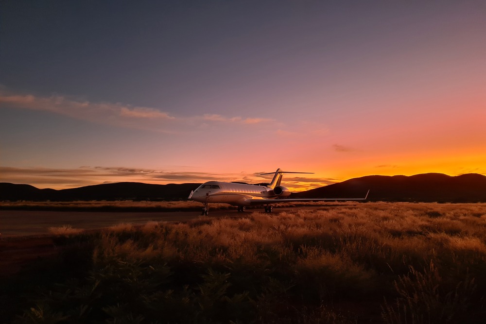 aircraft sunset