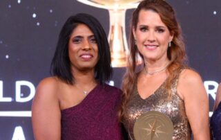 Accepting awards at the World Luxury Travel Awards